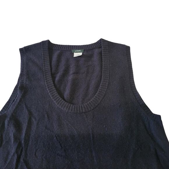 J. Crew Shift Sweater Dress Medium Black Wool Cashmere Blend Pockets Sleeveless - Picture 7 of 9